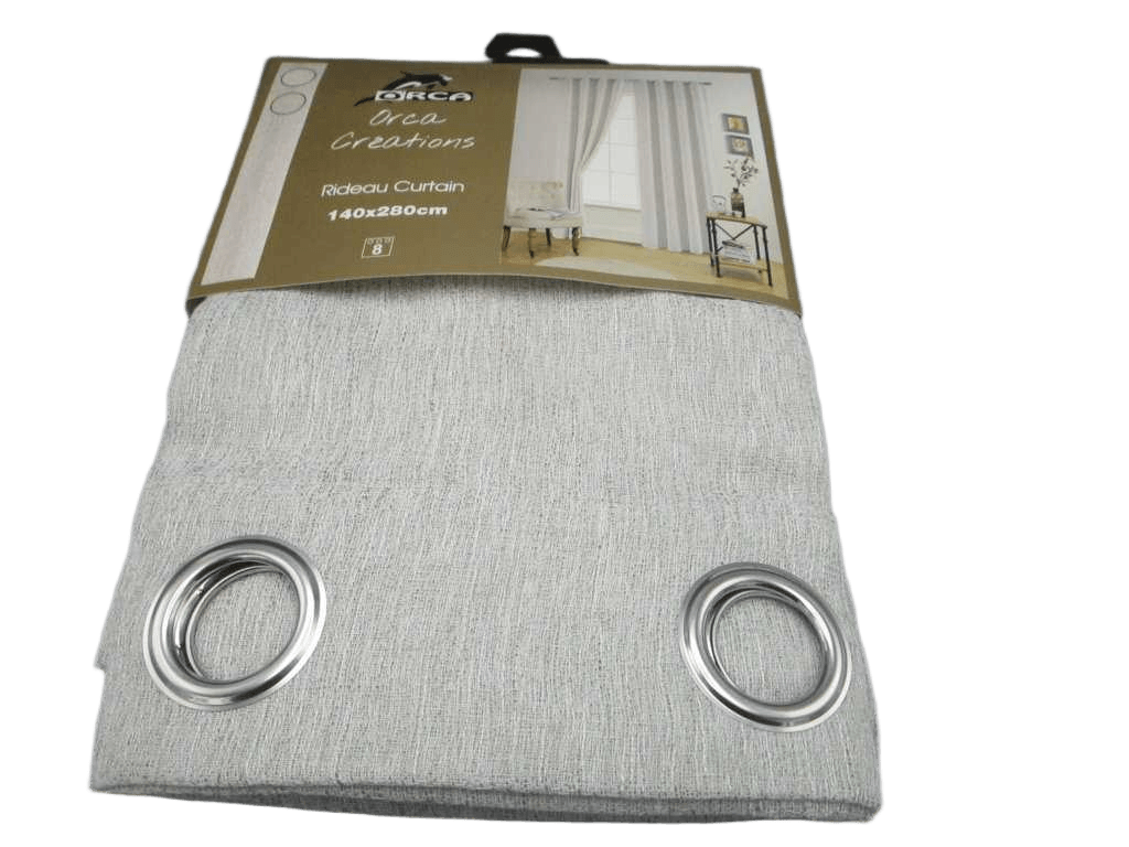 Curtain 140x280 Cm 100% Polyester 8 Ring 215gsm With Packing Hanger