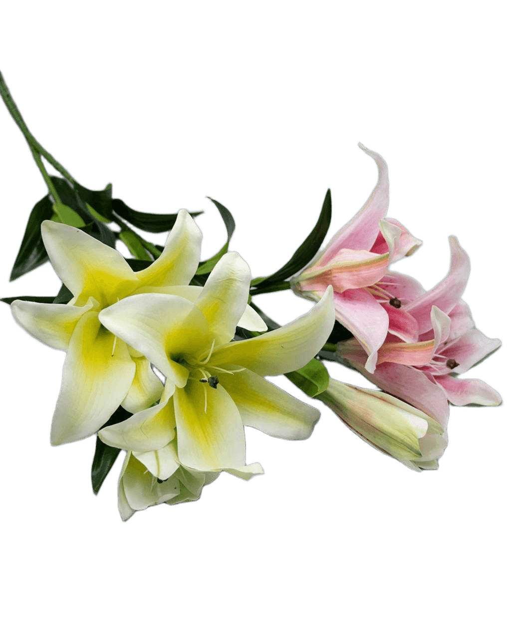 Artificial Tiger Lilly Real Touch 3d Tiger Lilly X3 Ass 2 Colors White And Pink 90 Cm