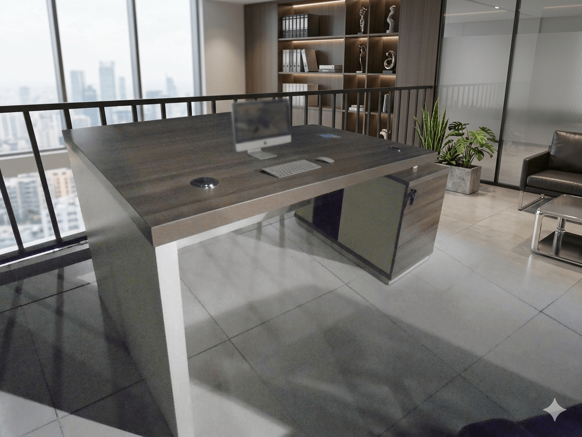 Office Table 180x80c76 Cm Clr Light Walnut +soft White Ref 21m008r /3cl