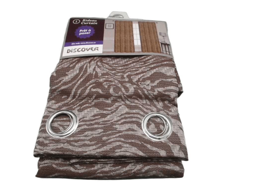 Curtain With 8 Round Rings Silver Brass 100% Polyester 165 Gsm