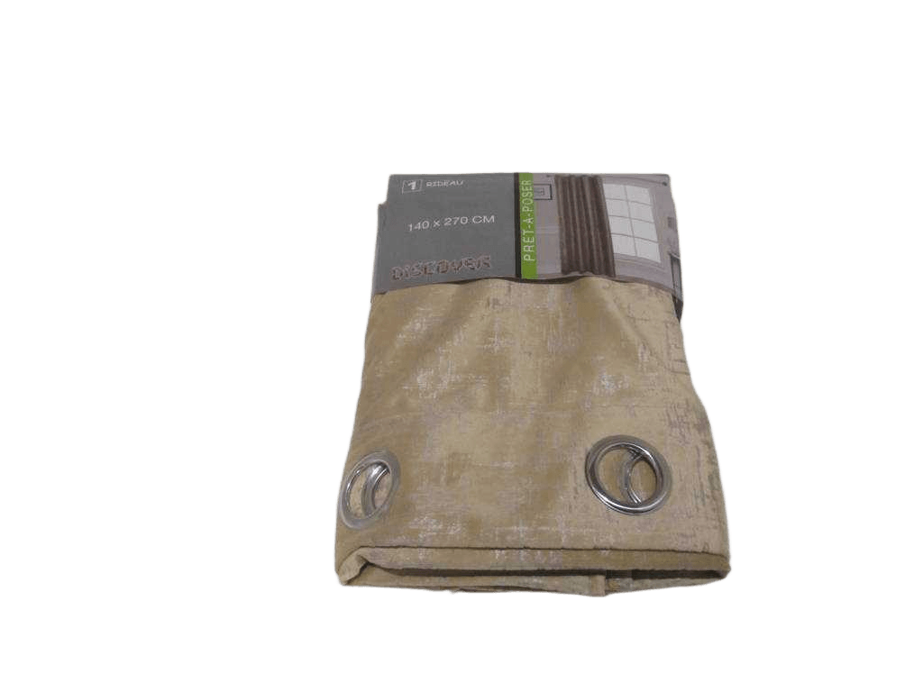 Curtain With 8 Round Rings Silver Brass 100 Polyester 280 Gsm