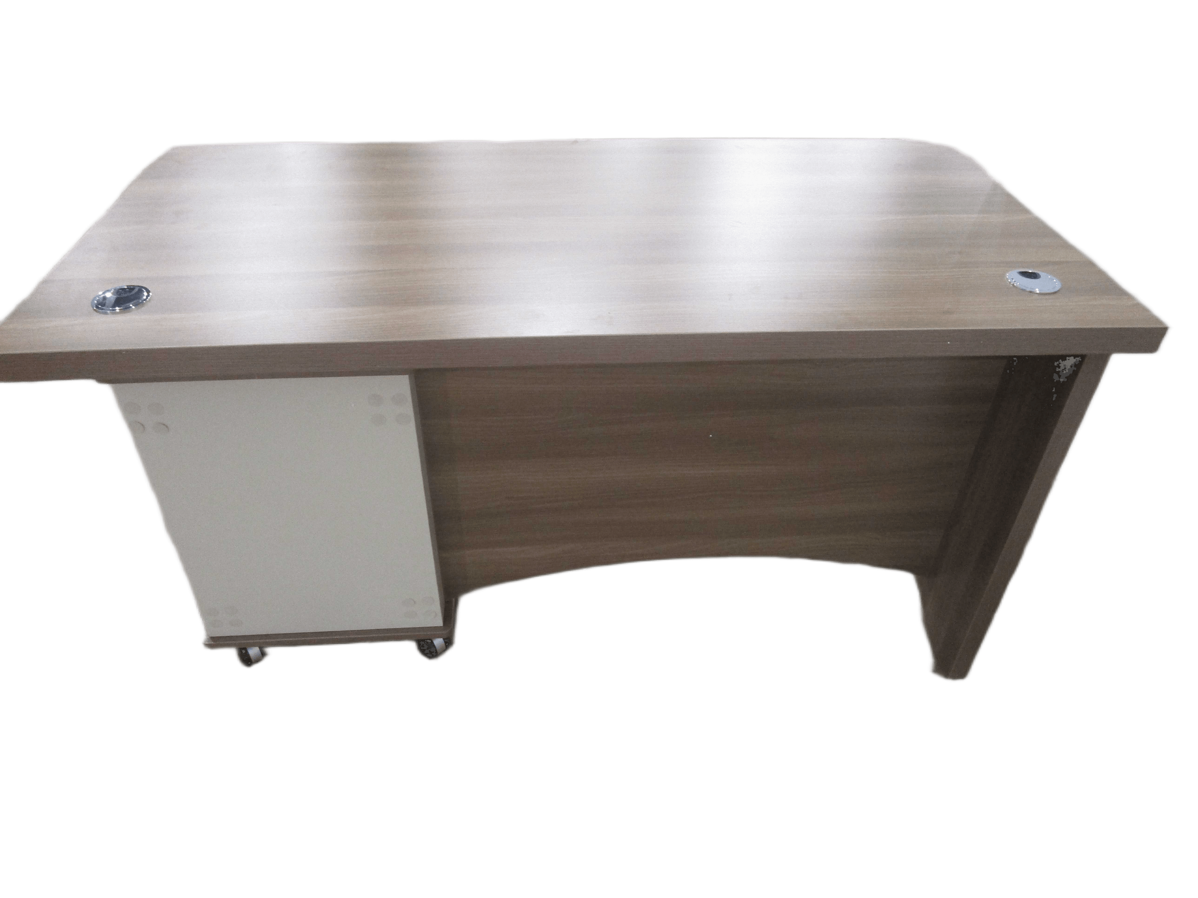 Office Table 140x70x75 Cm Clr Light Walnut +soft White Ref 21f104-1.4mr /2cl