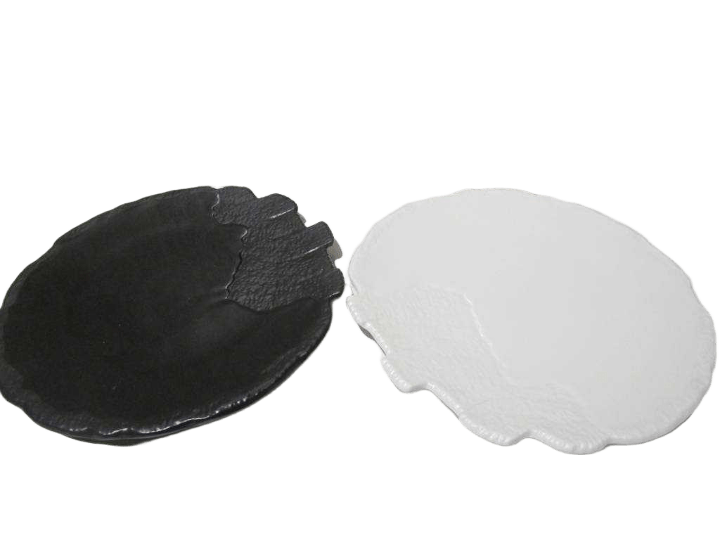 Plate 11.3" Round Black/ White 28.5*28.5*2.7