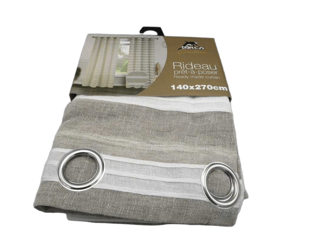 Curtain Yarn Dyed Voile Window Curtai 8 Rings 100% Polyester 43x28x23cm