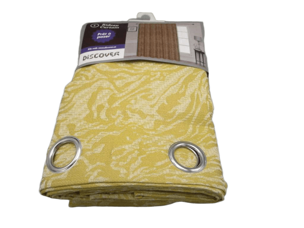Curtain With 14 Round Rings Silver Brass 100% Polyester 165gsm