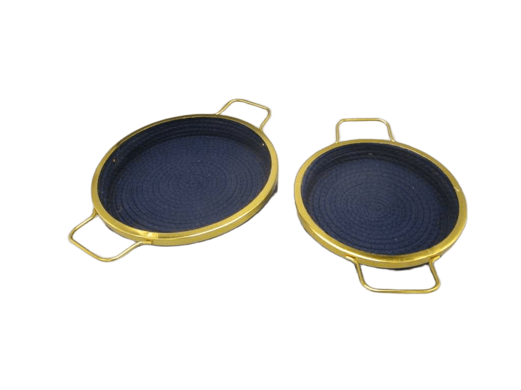 Tray Set Of 2 Black 25*25*5 / 30*30*6