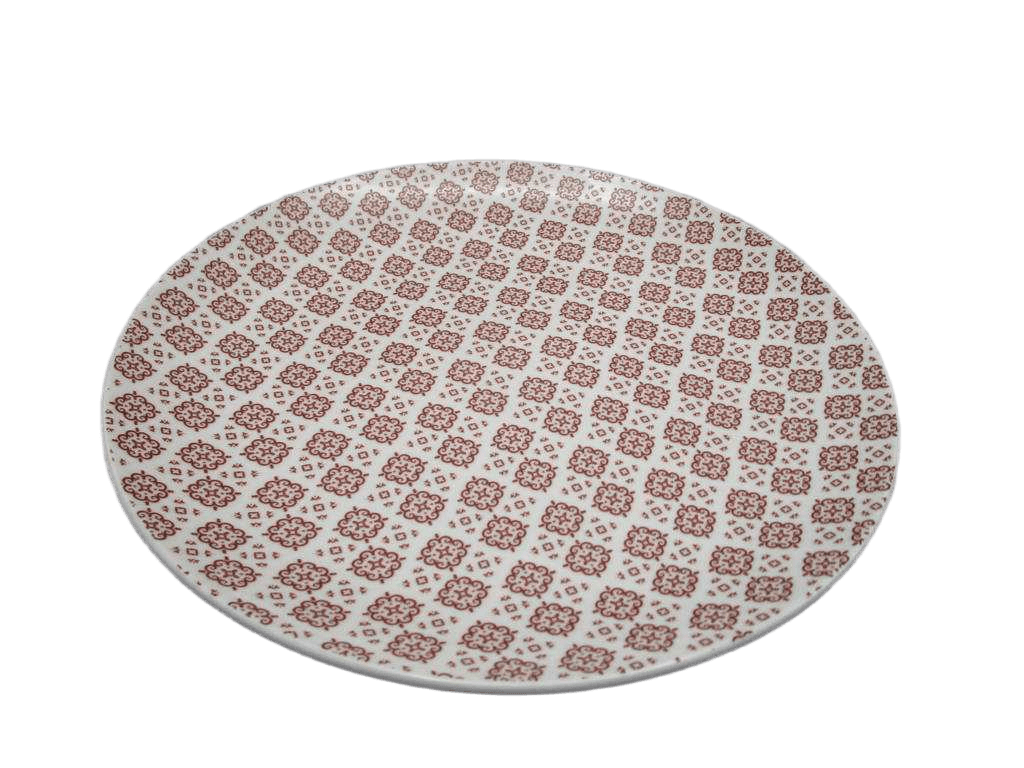 Plate Cottage Porcelaine 25cm Rouge M12