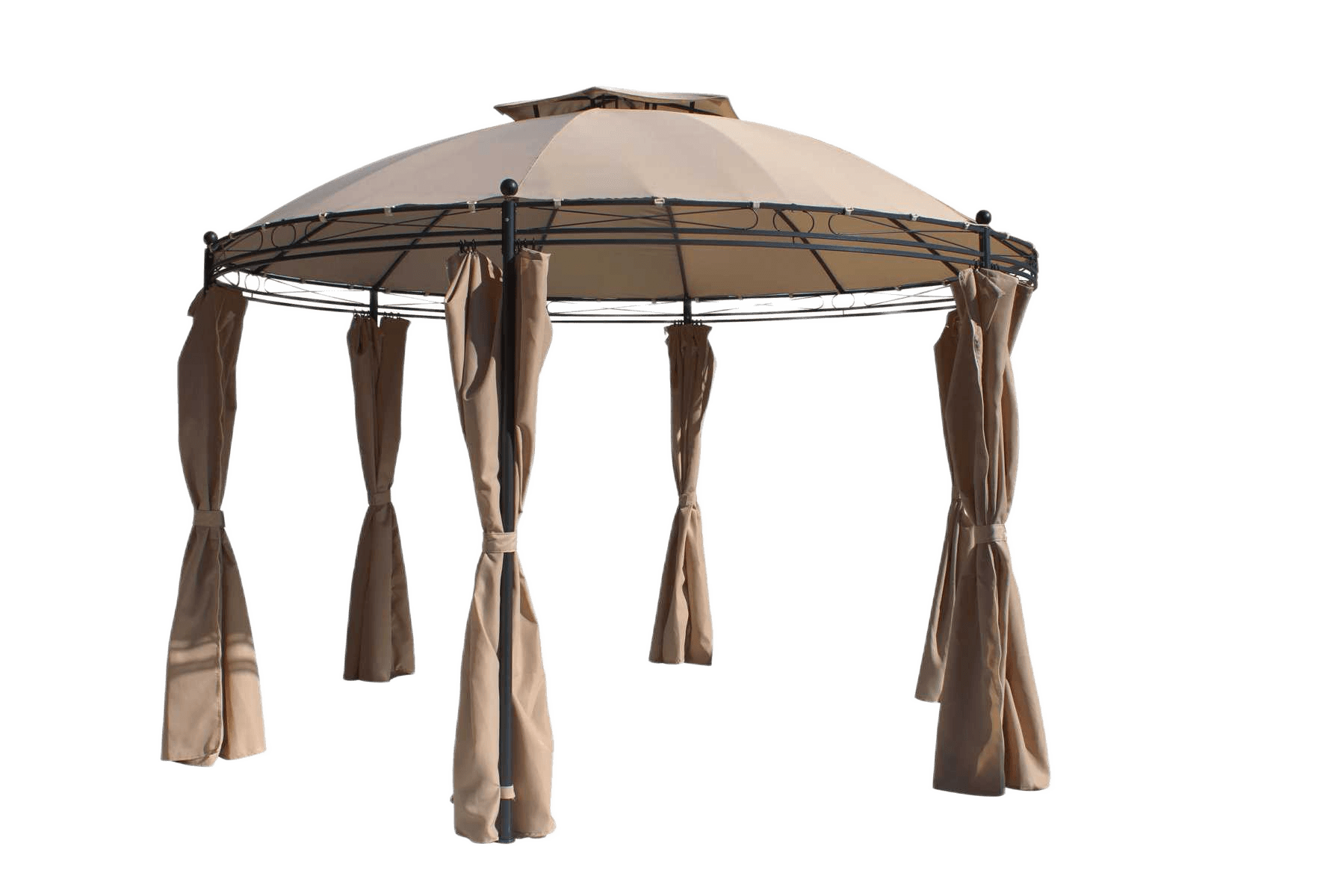 Metal Gazebo Dia. 3,5m Double Topbeige And Beigesteel Tube And Polyester Cover