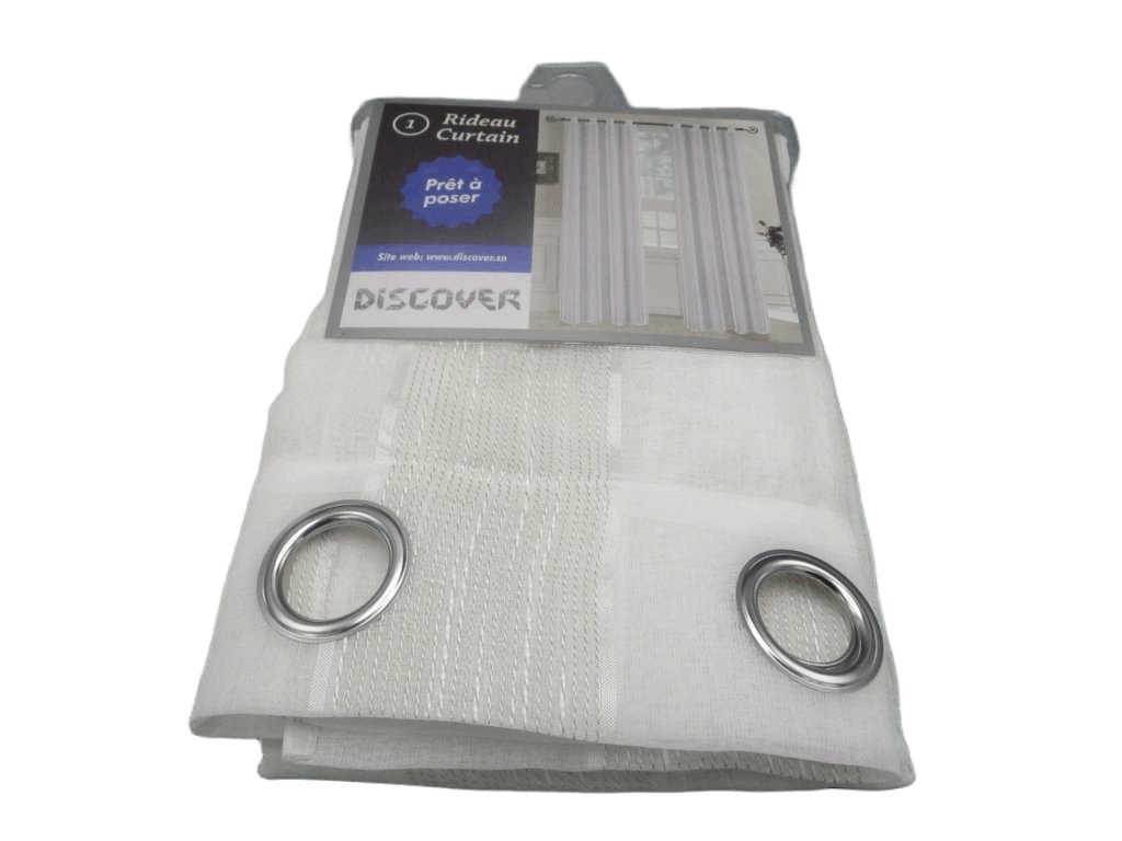 Curtain, 8 Rings Silver 100% Polyester Gsm: 106g