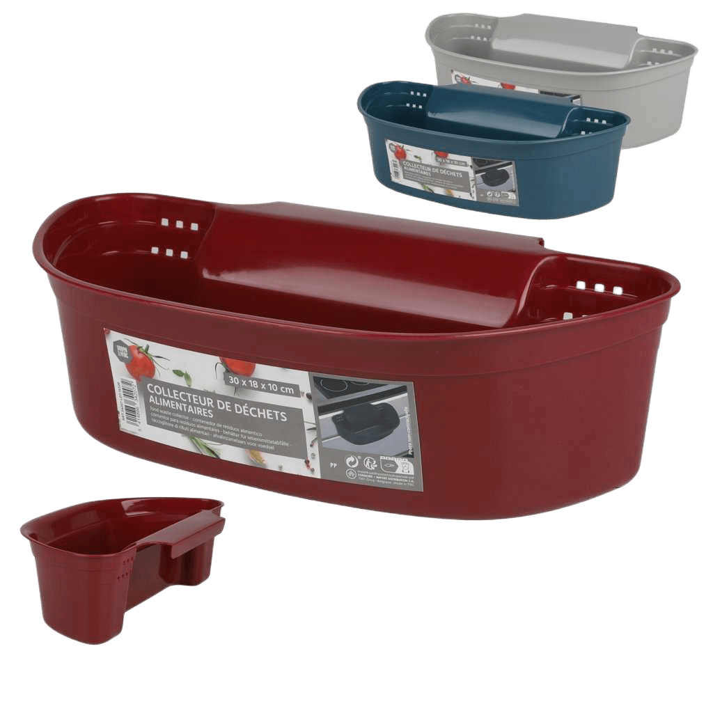 Basket Kitchen Design - Waste Collection 30x18x10cm Grey/Black/Red