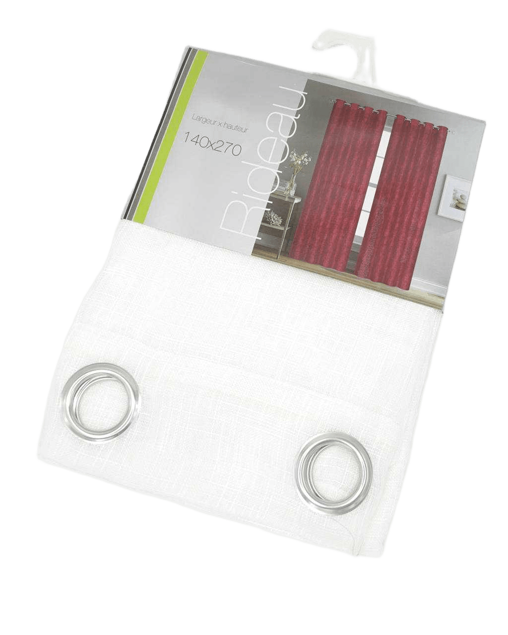 Curtain 140*270, Linen8 Rings Silver 130gsm140x270white
