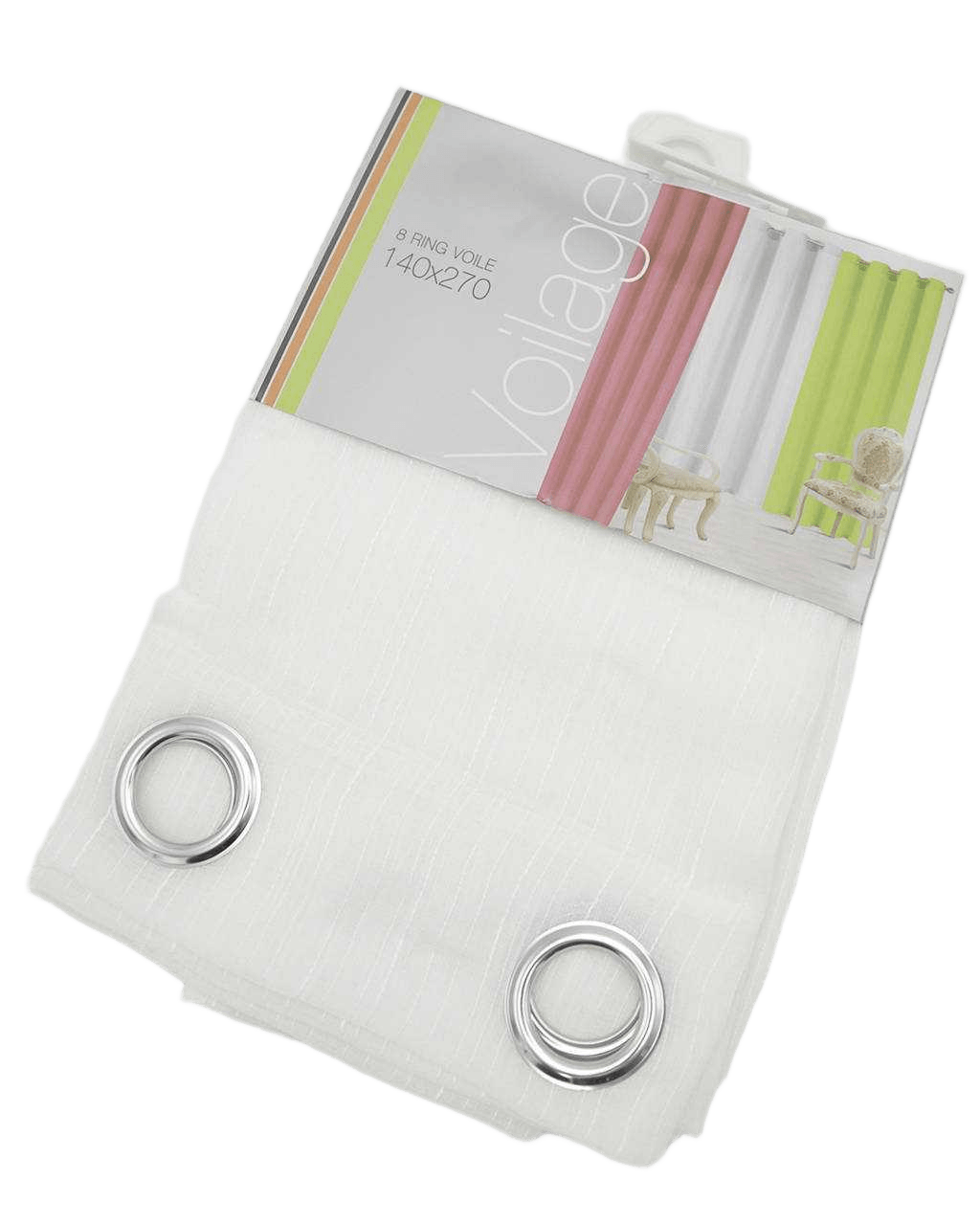 Curtain 140*270, Polyester8 Rings Silver 80gsm140*270white