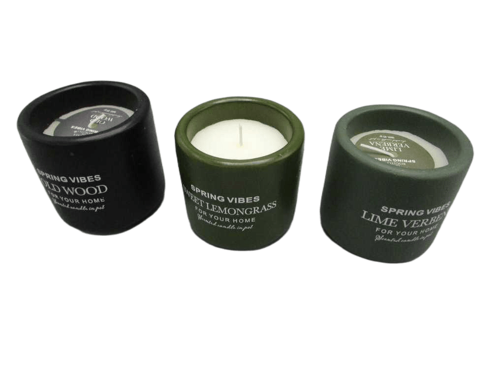 Candle Wax Scented Dia 8x8cm 3ass Clr