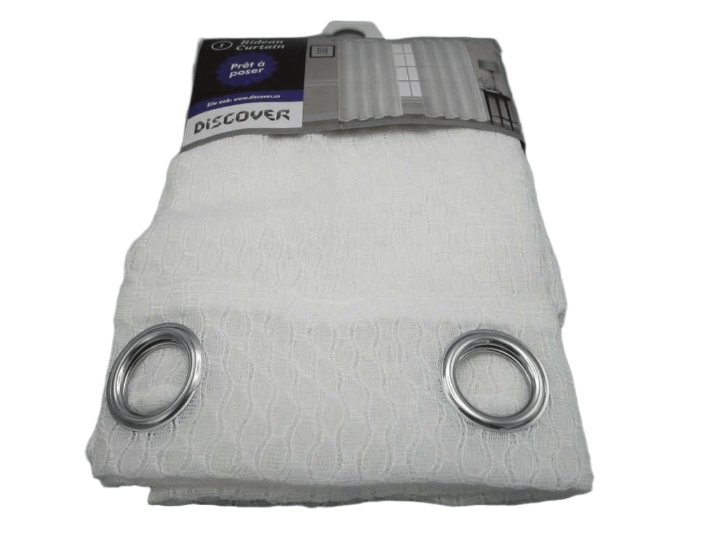 Curtain With 8 Round Rings Silver Brass 100% Polyester Gsm