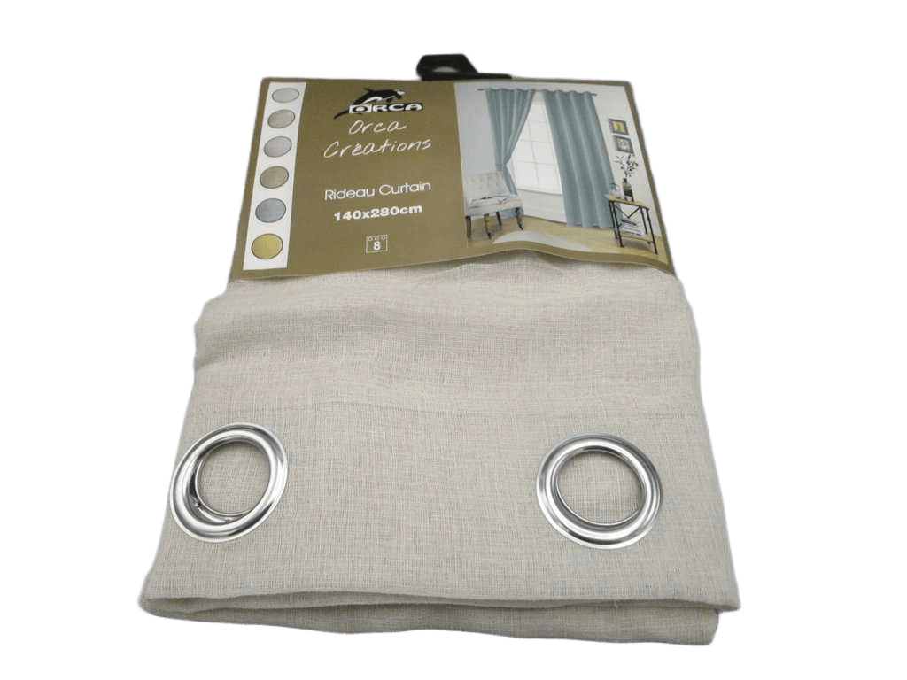 Curtain 140x280 Cm 100% Polyester 8 Ring 80gsm With Packing Hanger