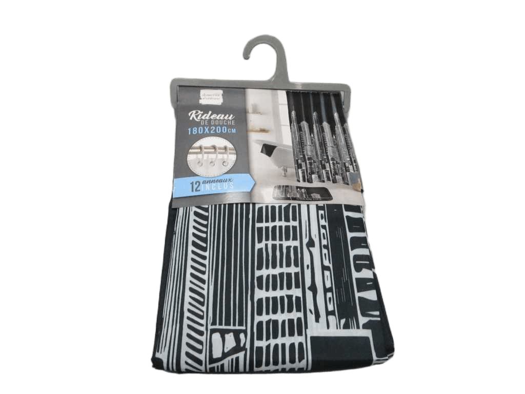 Shower Curtain With Hooks 180 X 200 Cm Printed Polyester Central City