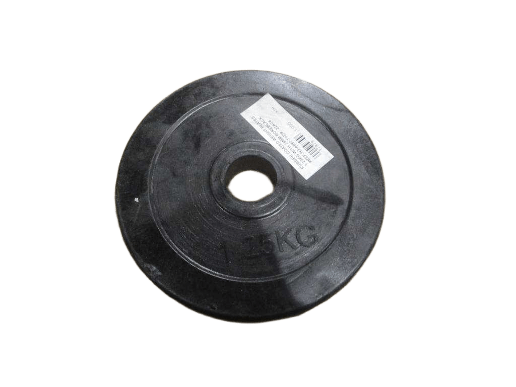 Plate Rubber Coated Weight 1.25kg With 25mm Bore Black