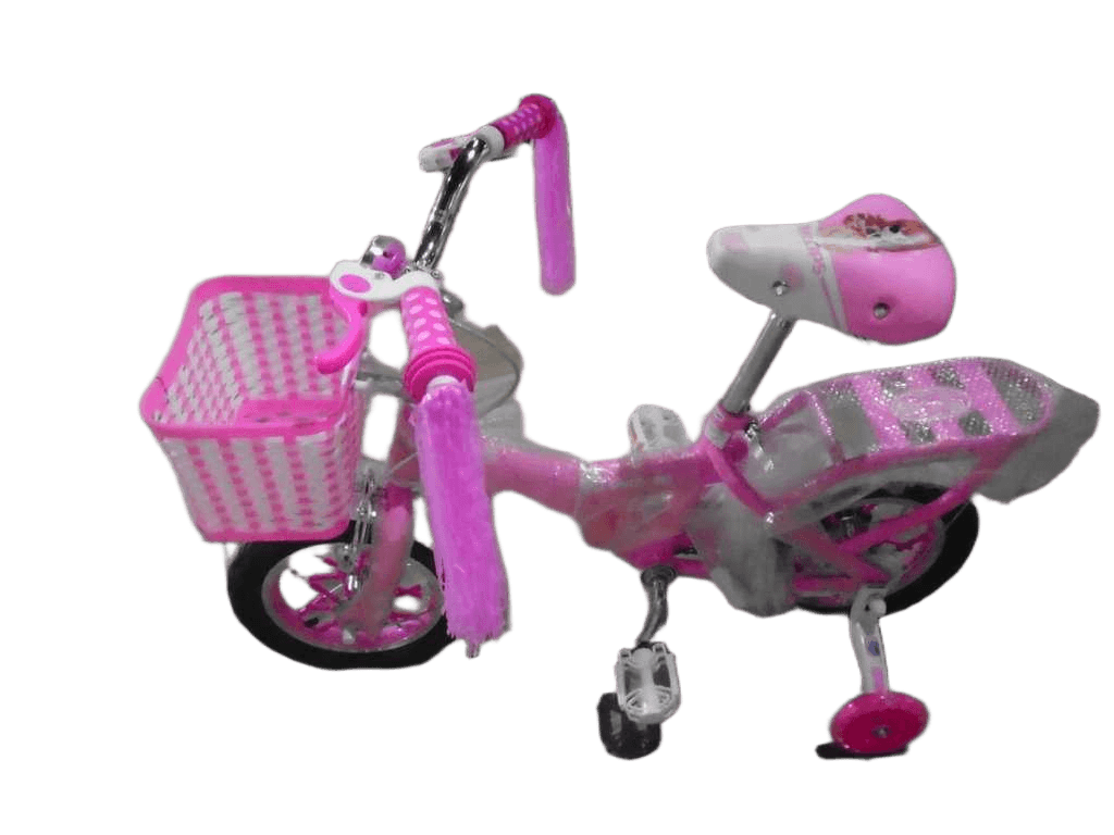 Bike 12'' With Basket, Training Wheel, Bobble, Front Caliper Break, Rear Band Brake, Roof Rack, Front And Rear Mudguard