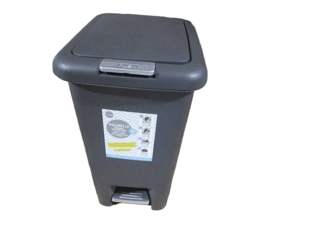 Trash Bin Black With Pedal 30ltr