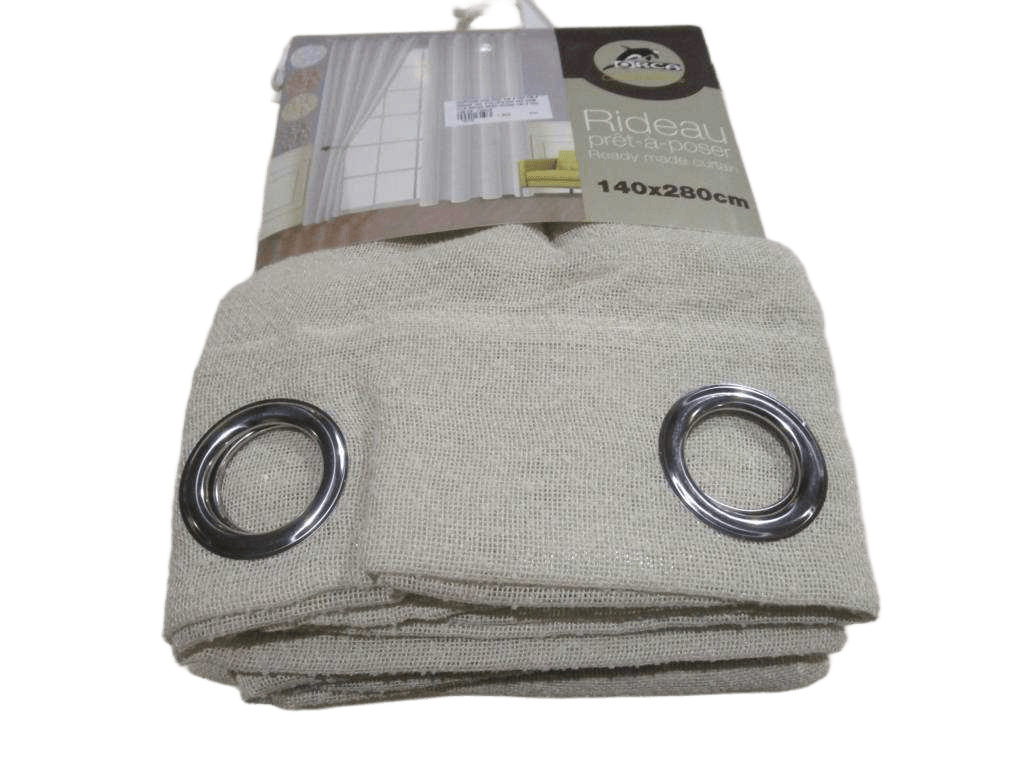 Curtain Voilage 140 X 280 Cm 8 Rings 100 Polyester 160 Gsm Clr Beige