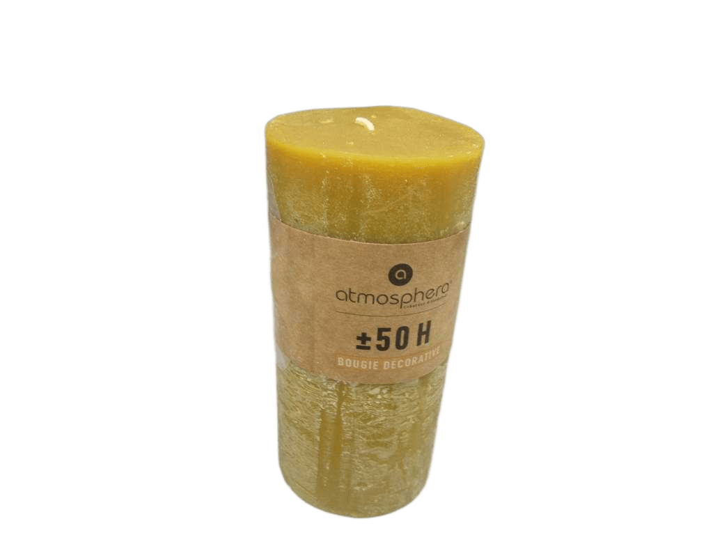 Candle Yellow Rustic Rnd 6.8x14