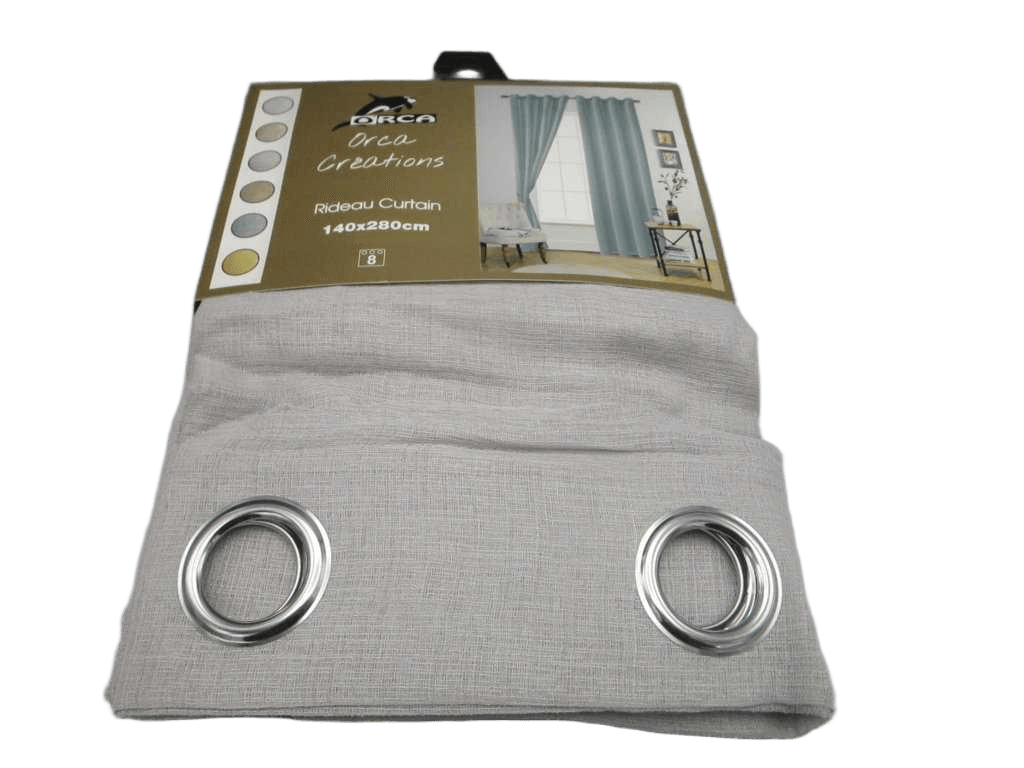 Curtain 140x280 Cm 100% Polyester 8 Ring 80gsm With Packing Hanger