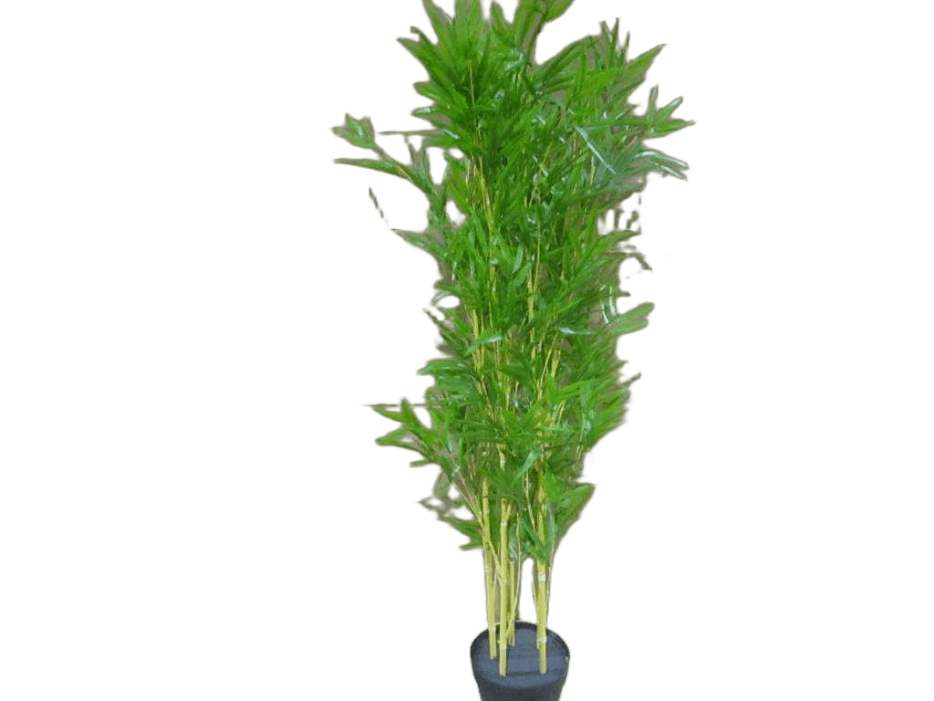 Artificial Plant H120cm Plastic Bamboo Tree, 5 Stems, In Pot