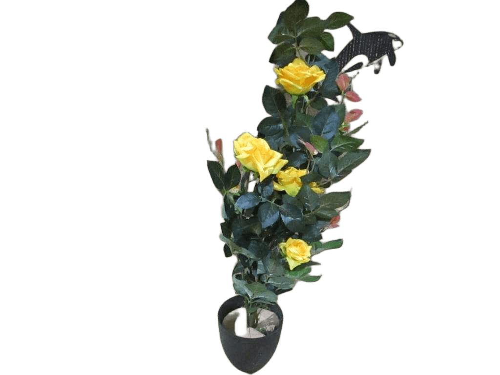 Artificial 5 Heads Rose Potted,w/307 Pot