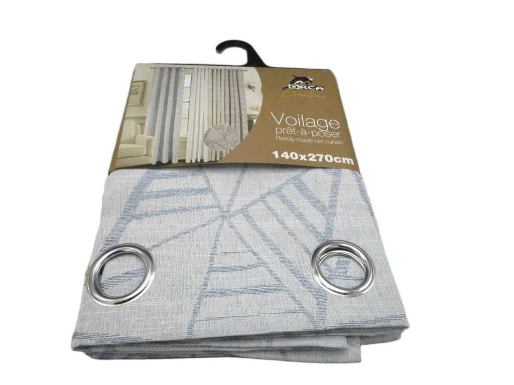Curtain Jacquard Voile Window Curtain 8 Rings 100% Polyester 110gsm 43x28x23