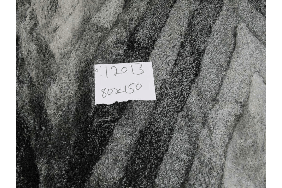 Carpet Polyester Soft & Silk Shaggy 3d Black Grey