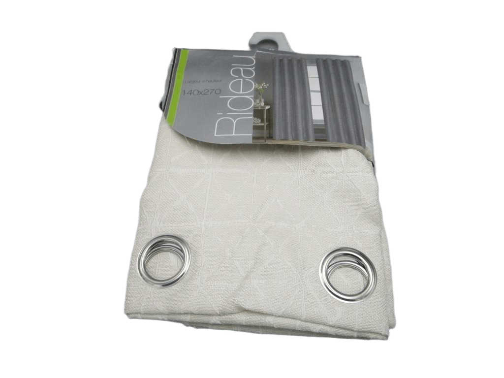 Curtain 140*270, Jacquard 8 Rings Silver 161gsm2 Beige