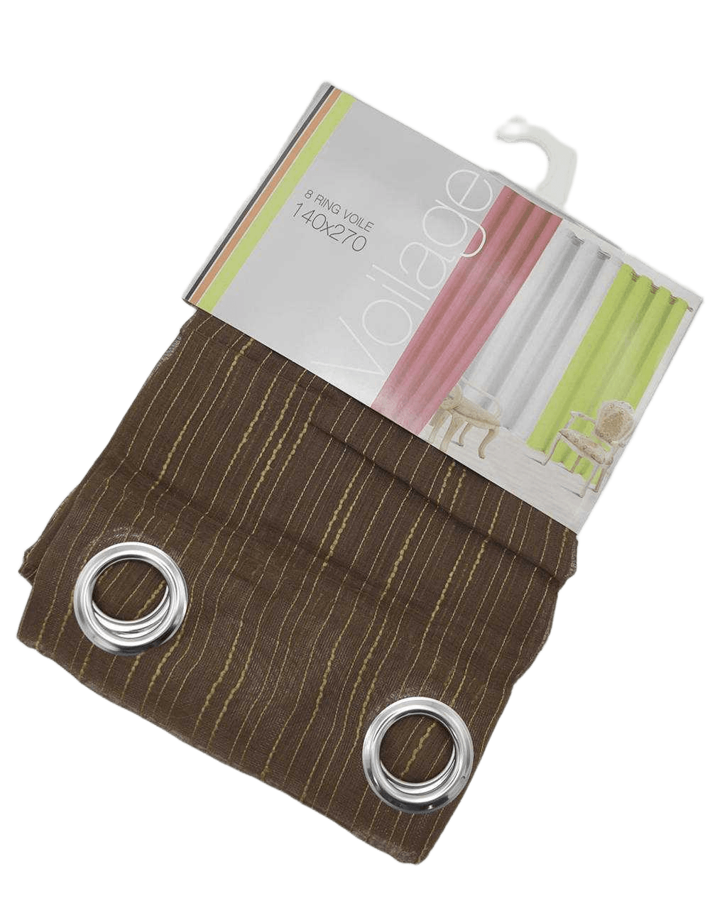Curtain 140*270, Polyester8 Rings Silver 80gsm140*270chocolate
