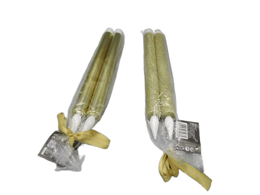 Candle Set Of 2 Gold