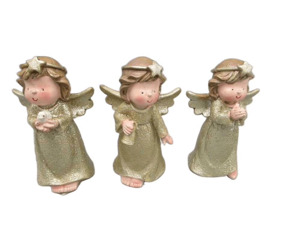 Christmas Angel Girl Standing Gold 12cm