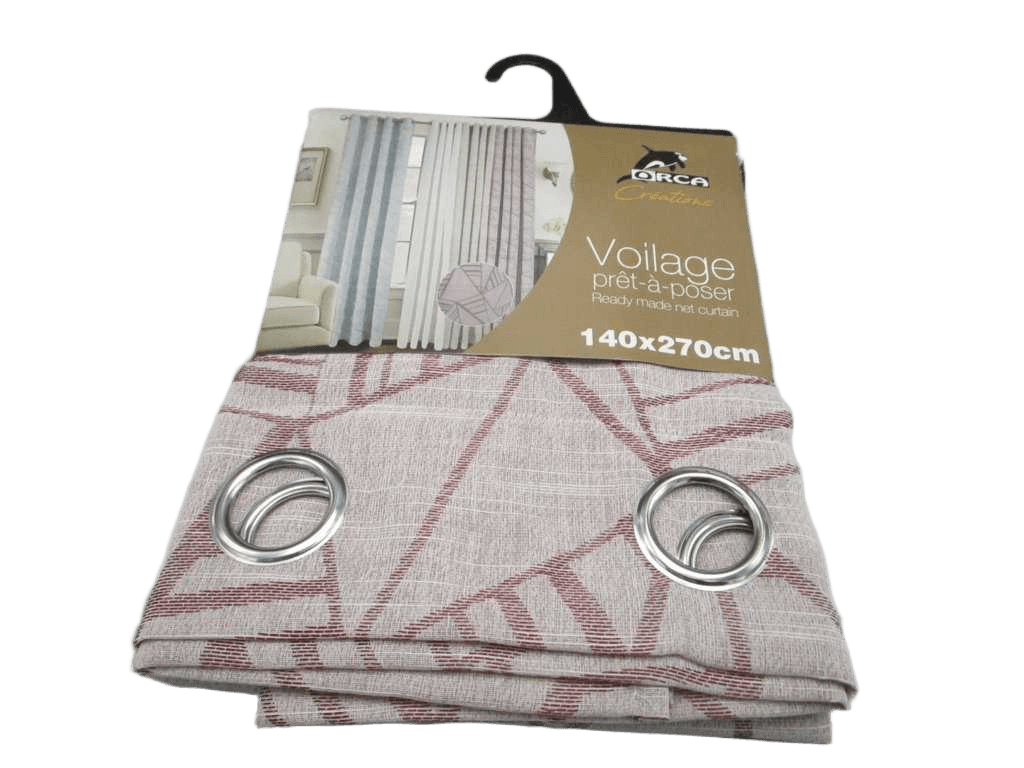Curtain Jacquard Voile Window Curtain 8 Rings 100% Polyester 110gsm 43x28x23