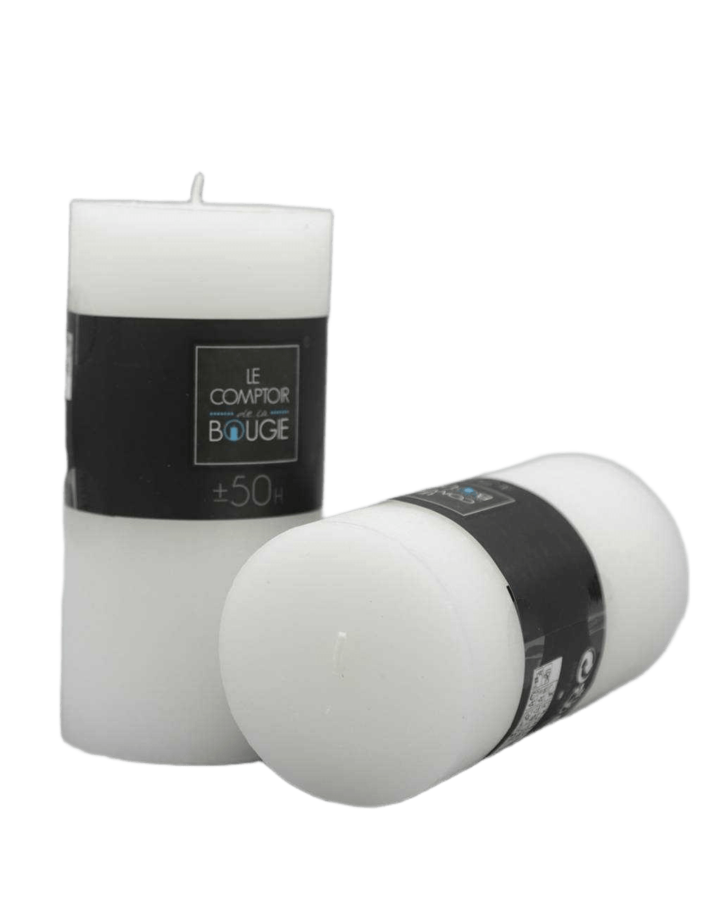 Candle Rnd Rustic Blanc 6.8x14