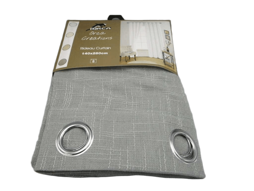 Curtain 140x280 Cm 100% Polyester 8 Ring 190gsm With Packing Hanger