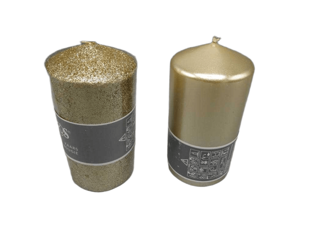 Candle Gold 14cm 2ass Finish 1cl=