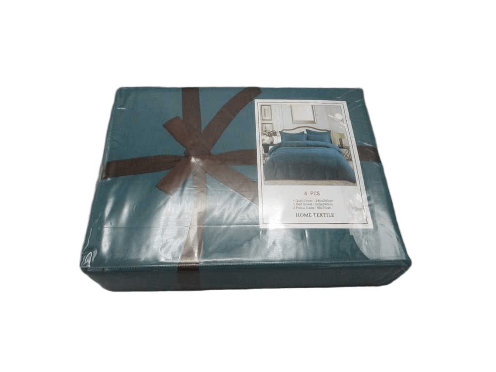Quit Cover 240x260, Bed Sheet 240x290, 2 Pillow Case 50x70, 105 Gsm Polyester, (4pc Set) Uni Coln°142: Green