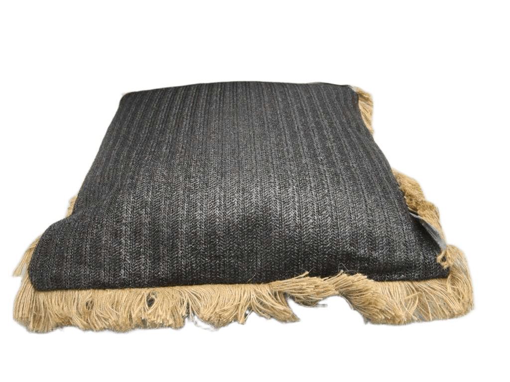 Cushion Raphia Noir Dehoussable 40x40cm M6