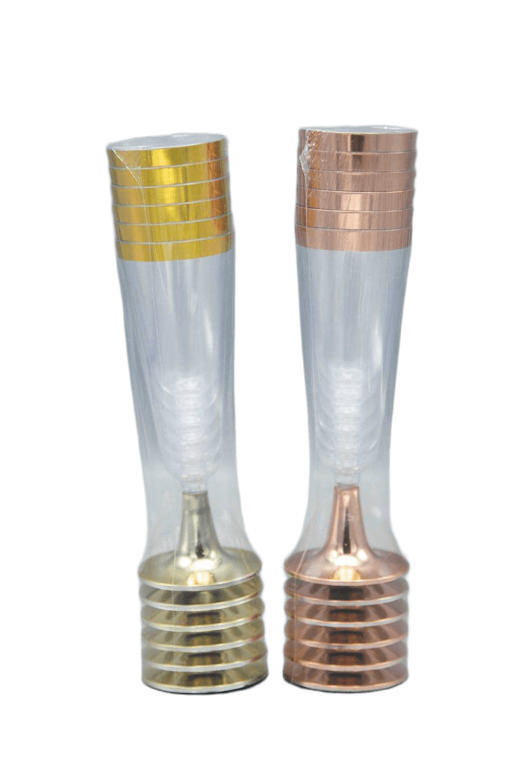 Cup Champagne Set Of 6 Plastic 150mlgold +cooper Mixed