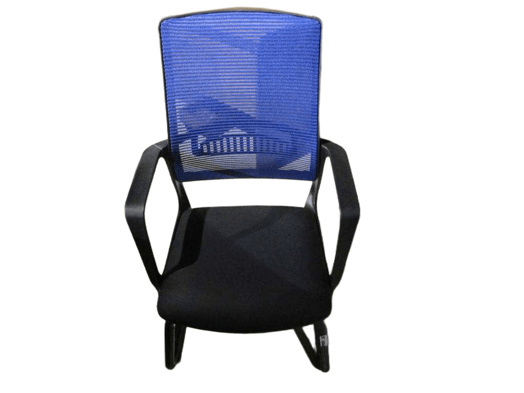 Visitor Chair, Mesh Iron Base Black Structureseat Black/ Back Tw-28 Blue