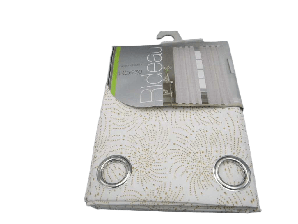 Curtain 140*270, Ployester 8 Rings Silver 145gsm10140x270 Offwhite