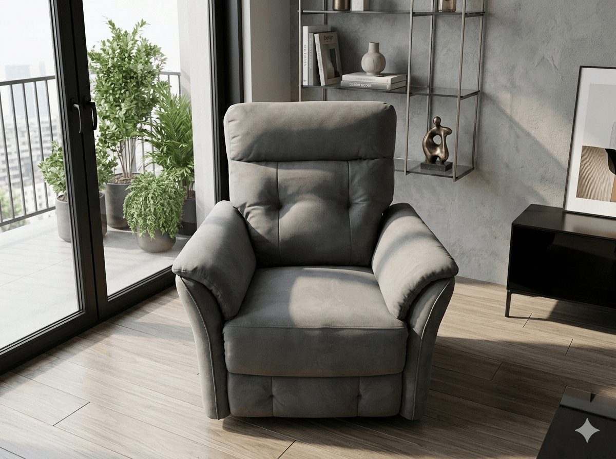 Sofa 1 Seater Swivel & Rocking Fabric Clr Grey Ref Yb732 D120 Grey 1cl
