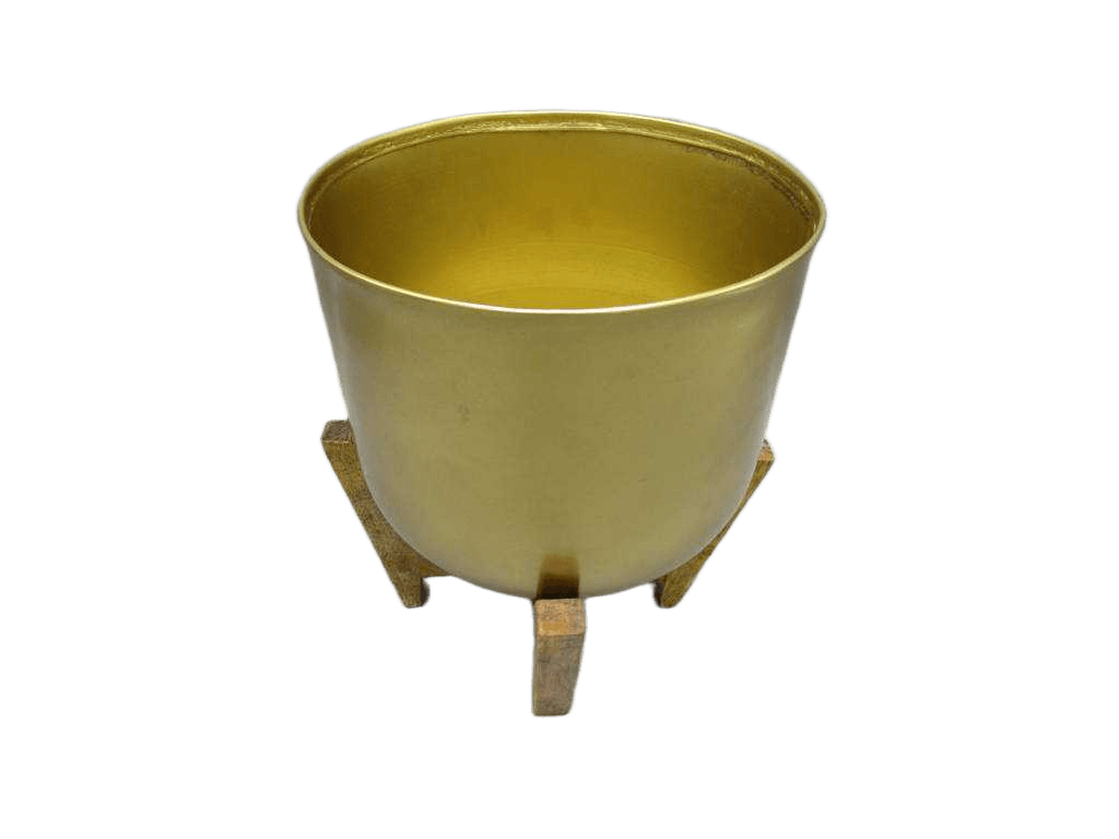 Pot Metal With Wooden Legs