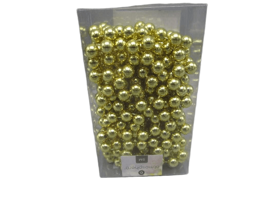 Christmas Pearl Garland Gold 10mmx5m