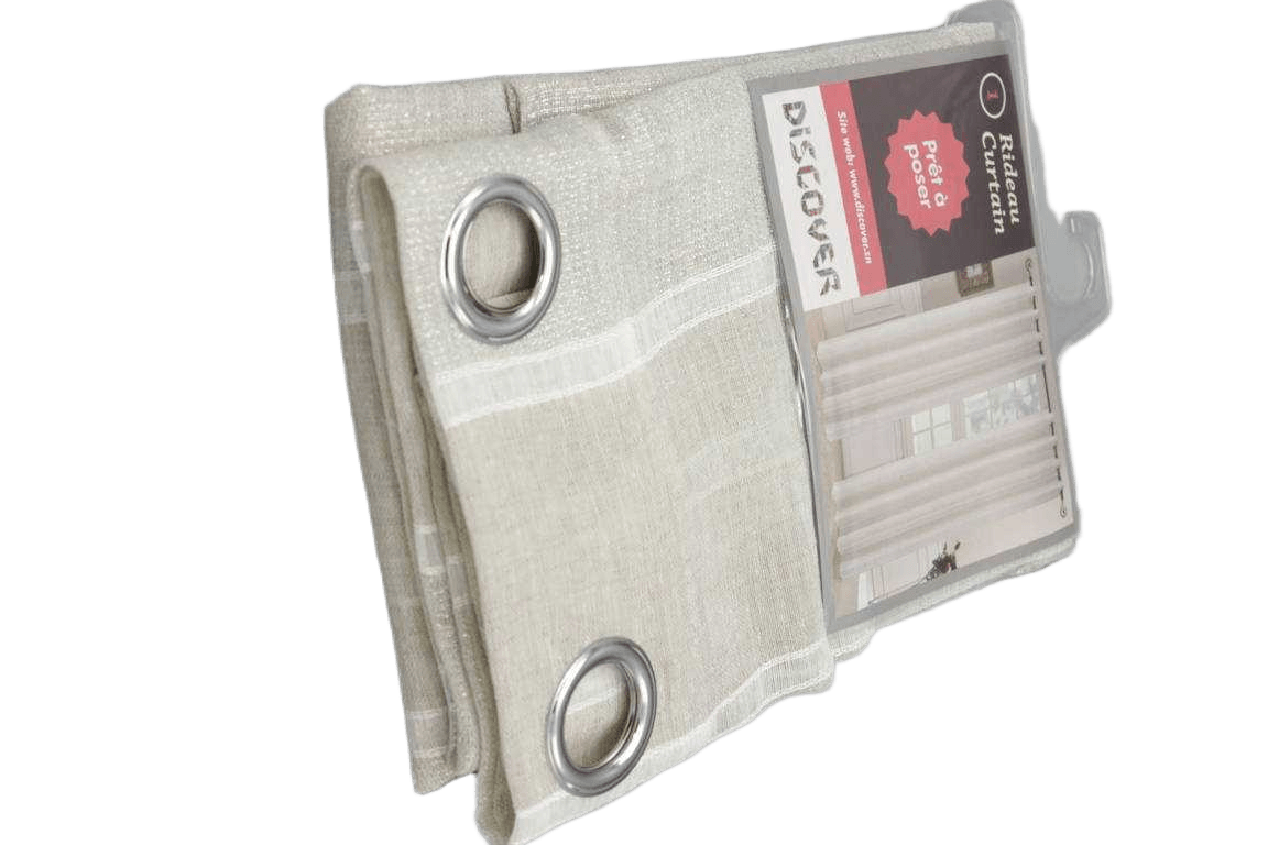 Curtain, 8 Rings Silver 140*270 3 Beige 1cl=