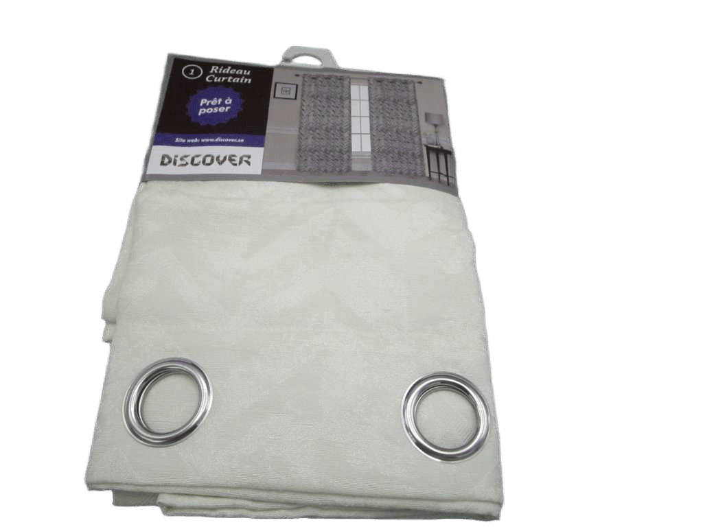 Curtain With 8 Round Rings Silver Brass 100% Polyester 165 Gsm