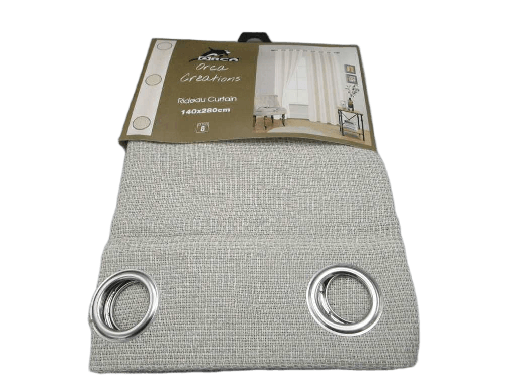 Curtain 140x280 Cm 100% Polyester 8 Ring 190gsm With Packing Hanger