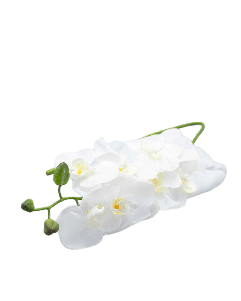 Artificial Flower Orchid 9 Flowers Real Touch Big Orchid 9 Flowers And 3 Buds White 107 Cm